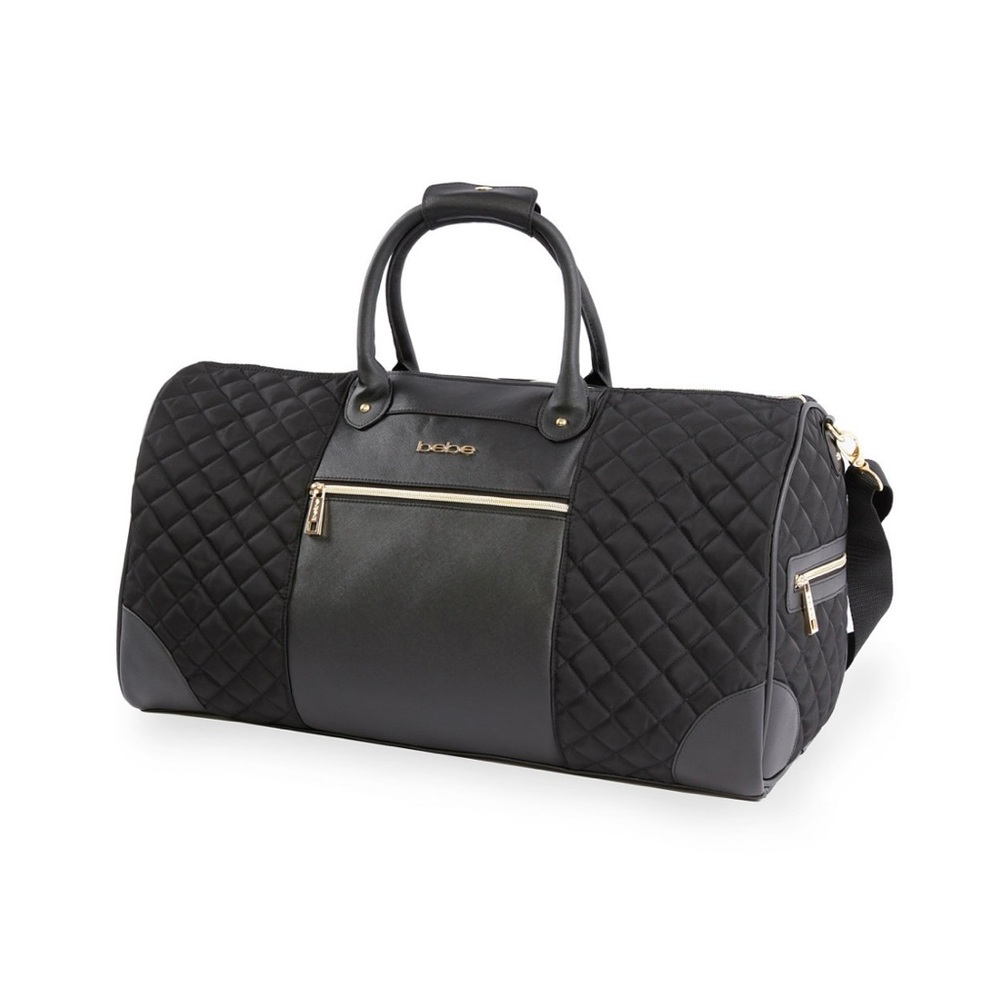 Bebe Black Quilted Duffel Bag